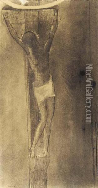 Crucifixion Oil Painting - Odilon Redon