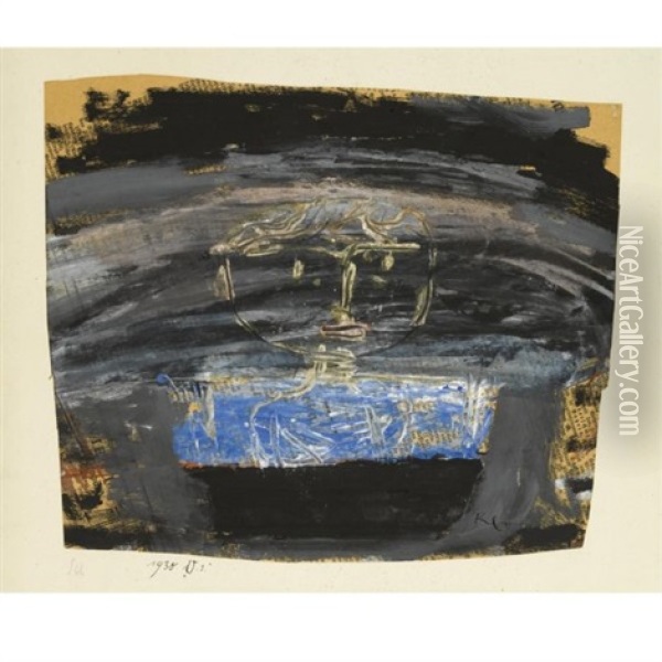 Skizze Knabenkopf (sketch Head Of A Boy) Oil Painting - Paul Klee