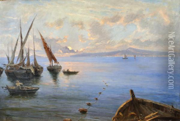 Nel Golfo Di Napoli Oil Painting - Eduardo Galli