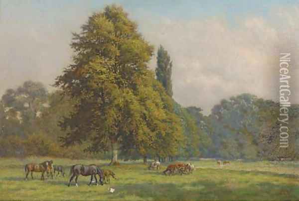 Autumn in the pastures, Epsom Oil Painting - John Frederick Lewis