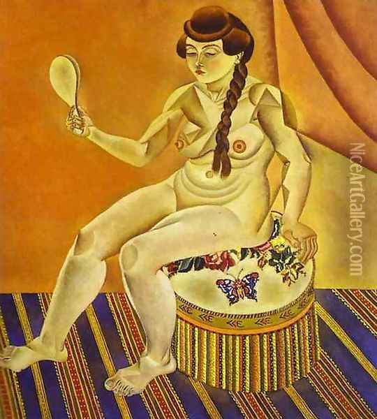 Nude with Mirror Oil Painting - Joaquin Miro