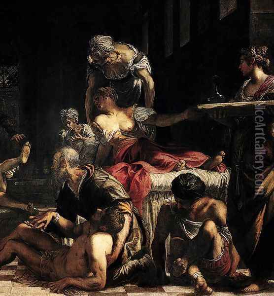 St Roch in the Hospital (detail 3) Oil Painting - Jacopo Tintoretto (Robusti)