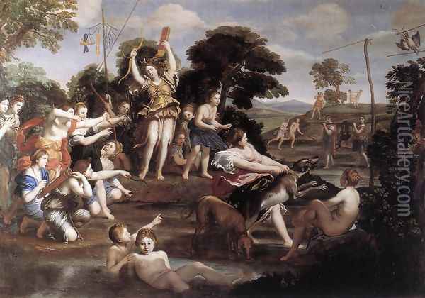 Diana and her Nymphs 1616-17 Oil Painting - Domenico Zampieri (Domenichino)