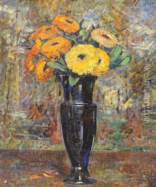 Bouquet De Fleurs Oil Painting - Louis Claude Paviot