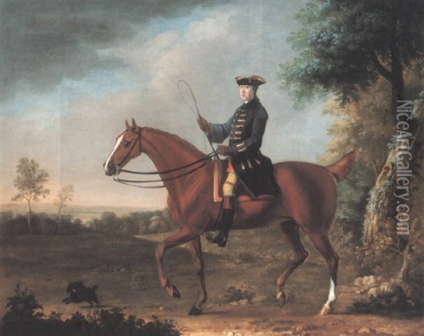 A Gentleman On His Chestnut Hunter Oil Painting - Francis Sartorius the Elder
