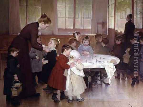 Nursery school Oil Painting - Henri-Jules-Jean Geoffroy (Geo)