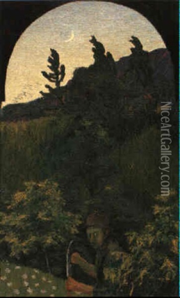 Il Falciatore (maher) Oil Painting - Giovanni Giacometti