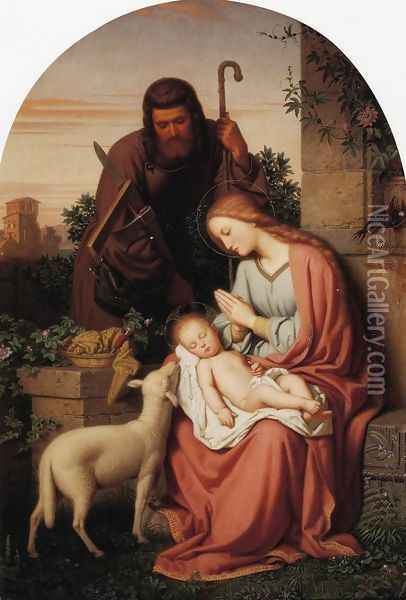 The Holy Family Oil Painting - Franz Ittenbach
