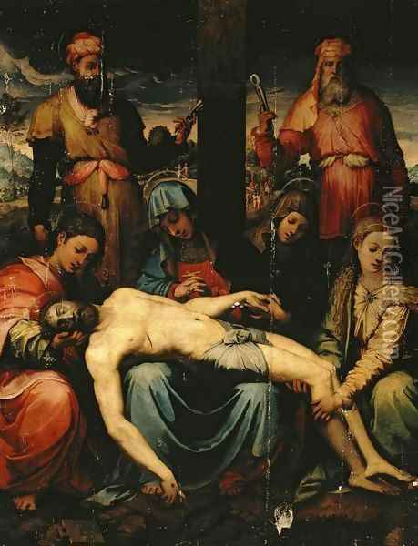 Lamentation Oil Painting - Perino del Vaga (Pietro Bonaccors)