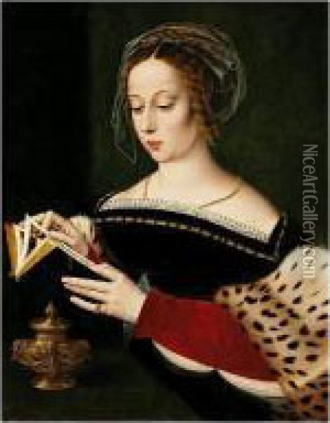 The Magdalene Reading Oil Painting - Ambrosius Benson