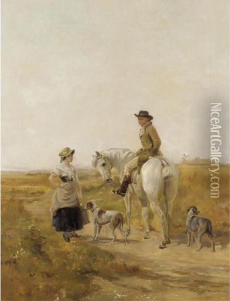 The Huntsman And The Miller's Daughter Oil Painting - Heywood Hardy