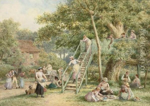The Golden Grove, Chertsey Oil Painting - Myles Birket Foster