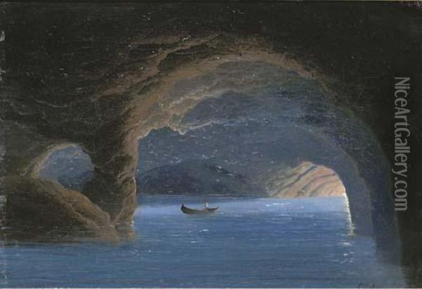 Capri Oil Painting - Johann-Hermann Carmiencke