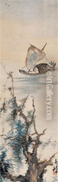 Fishing Boat Oil Painting -  Gao Qifeng