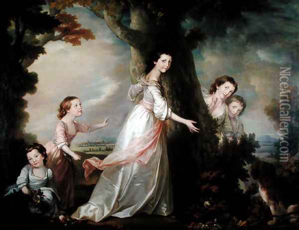 The Five Sisters Oil Painting - Benjamin Wilson