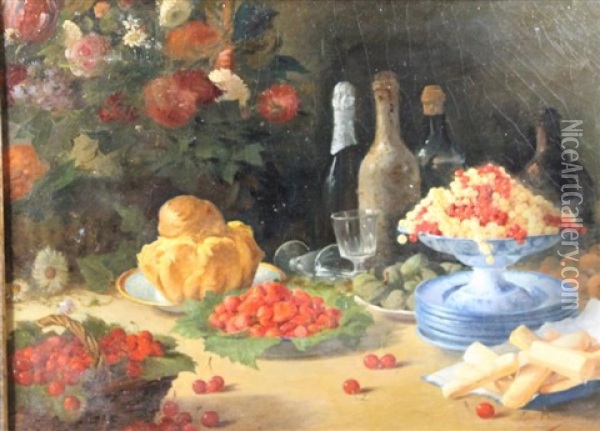 Le Dessert Oil Painting - Louis Benoit Barnet