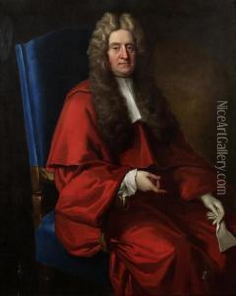 Portrait Of Sir Joseph Jekyll, Three-quarter-length, Seated, Dressed As A Sergeant At Law Oil Painting - Richardson. Jonathan