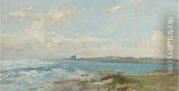 A French coastal landscape Oil Painting - Pierre Jacques Pelletier
