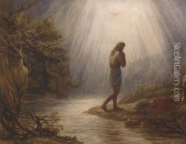 The Baptism Of Christ Oil Painting - John Linnell