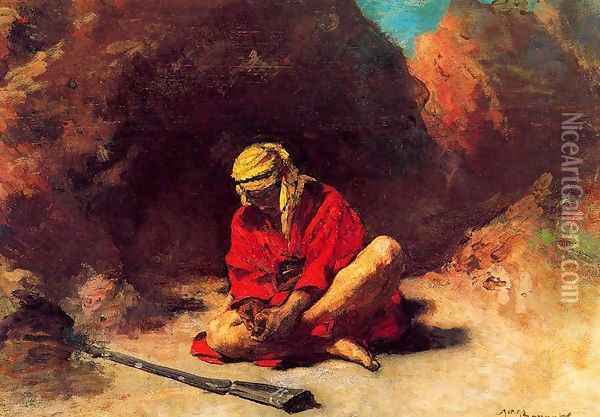 Arab removing a Thorn from his foot Oil Painting - Leon Bonnat