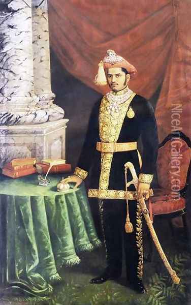 Maharaja Sayaji Rao Oil Painting - Raja Ravi Varma