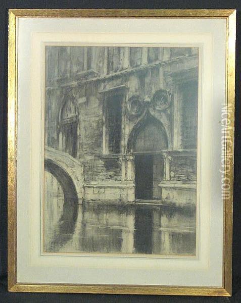 A Venetian Canal Scene Oil Painting - Francis Hopkinson Smith