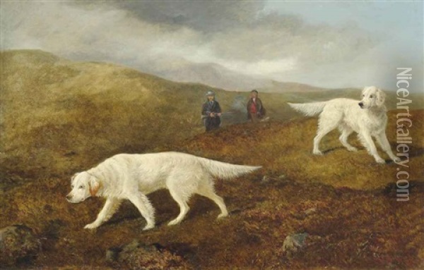 Setters And Huntsmen Oil Painting - Charles Jones