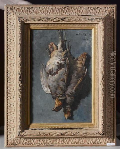 Stilleben Mit Toten Rebhuhnern. 1882. Oil Painting - Charles Edouard Dubois