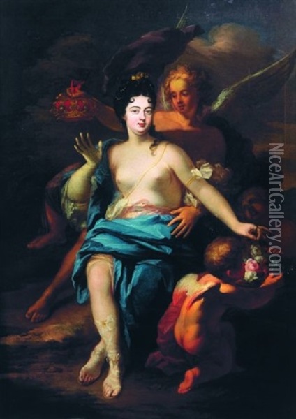 Portrait Allegorique De La Duchesse De Bourgogne Oil Painting - Jacob van Schuppen