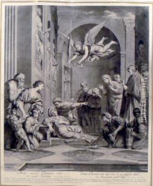 La Morte Di Santa Cecilia Oil Painting - Jean-Baptiste Poilly