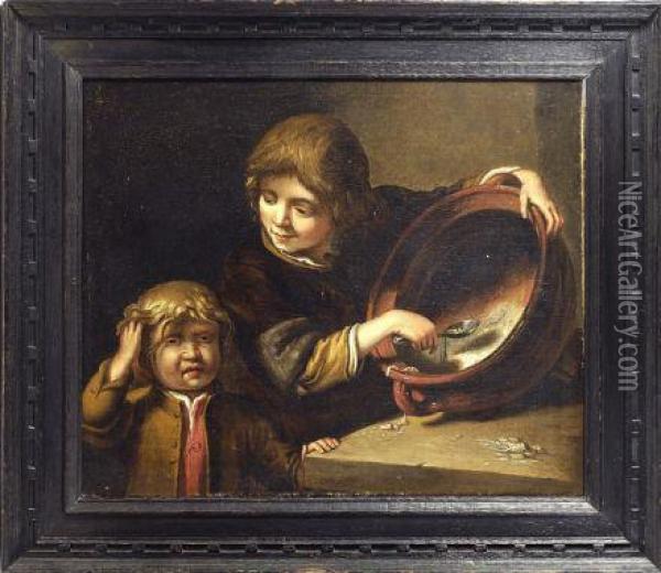 Due Bambini Oil Painting - Jan Miense Molenaer