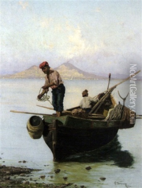 Barque De Pecheurs Oil Painting - Pietro Barucci