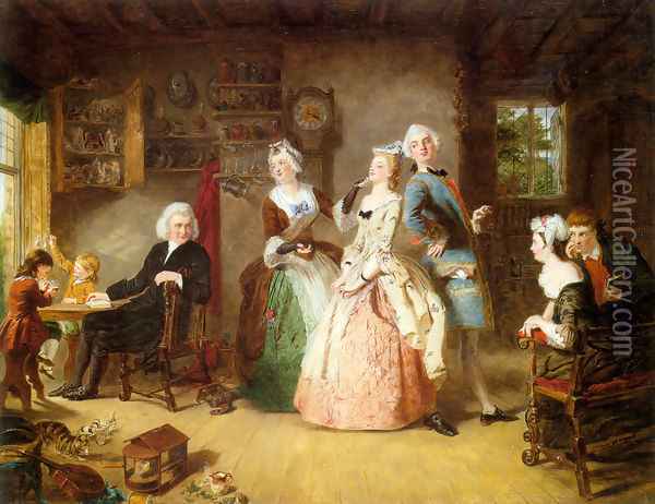Measuring Heights Oil Painting - William Powell Frith