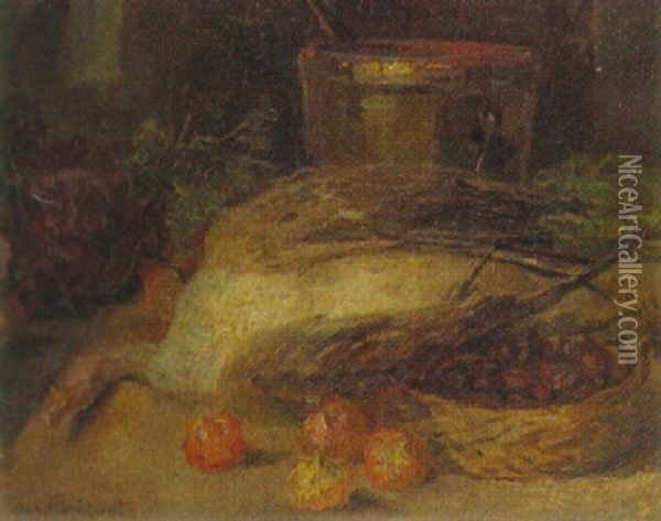 Kuchenstilleben Oil Painting - August Croissant