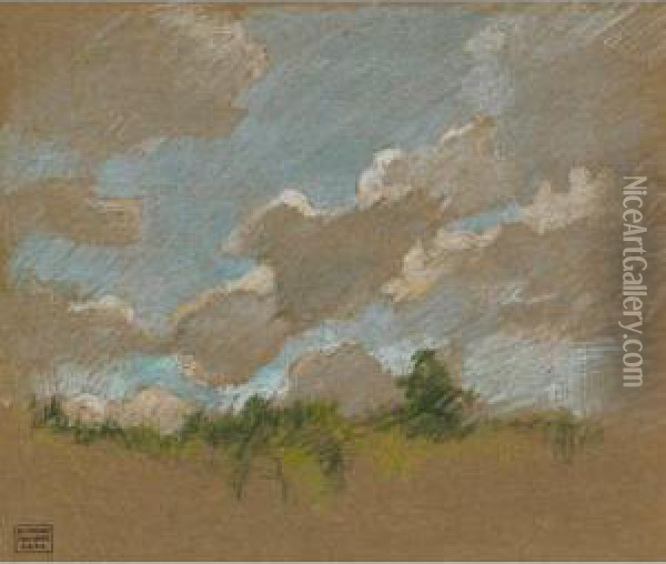 Cloud Study Oil Painting - Paul Archibald Caron
