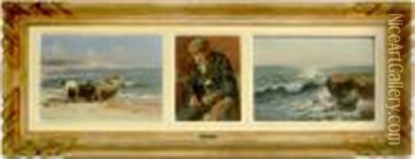 Vues Des Environs D'alger (3 Works) Oil Painting - Marius Reynaud