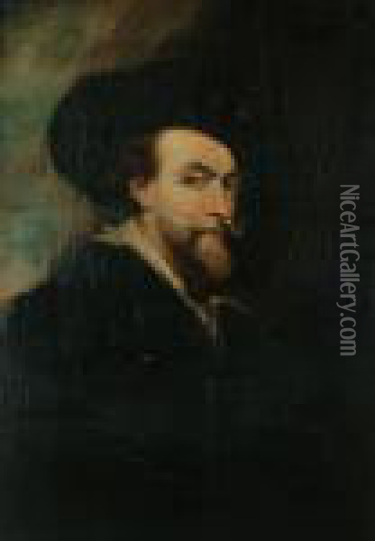 A Portrait Of The Artist, Half Length Oil Painting - Peter Paul Rubens