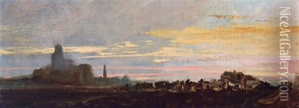 Sonnenuntergang Bei Pau Oil Painting - Camille Joseph Etienne Roqueplan