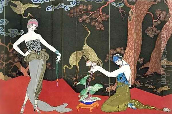 The Fashion for Lacquer Oil Painting - Georges Barbier