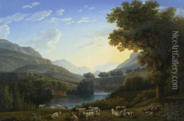 Im Tal Von Roveto. 1795. Oil Painting - Jacob Philipp Hackert