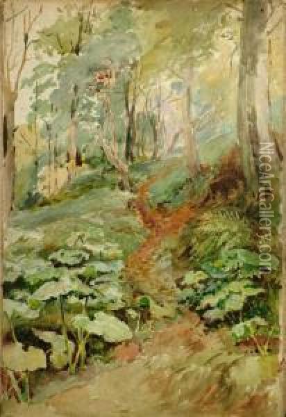 A Woodland Path Oil Painting - Ralph Hedley