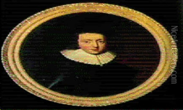 Portrait Of John Milton Oil Painting - Benjamin van der Gucht