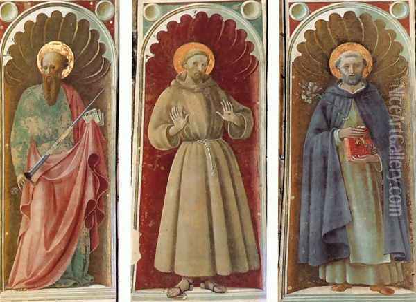 Sts Paul, Francis and Jerome Oil Painting - Paolo Uccello