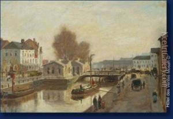 Ancien Canal De Charleroi Oil Painting - Jean-Francois Taelemans
