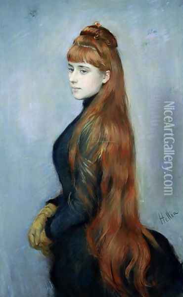 Portrait of Mademoiselle Alice Guerin Oil Painting - Paul Cesar Helleu