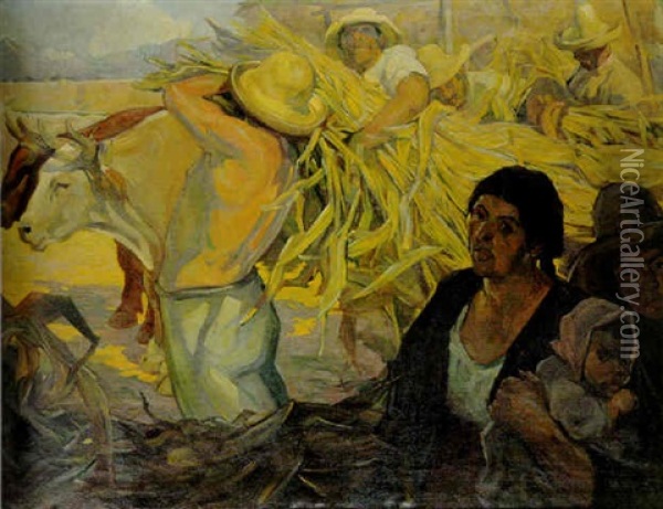 Campesino Oil Painting - Saturnino Herran