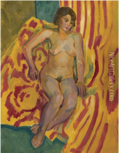 Seated Nude Oil Painting - Nikolai Andreevich Tyrsa