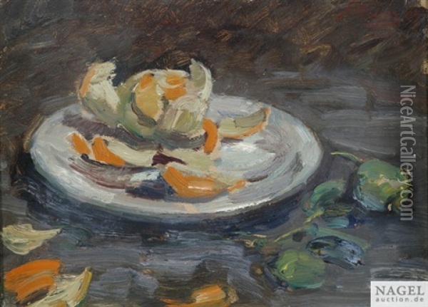 Fruchtestilleben Oil Painting - Hermann Pleuer