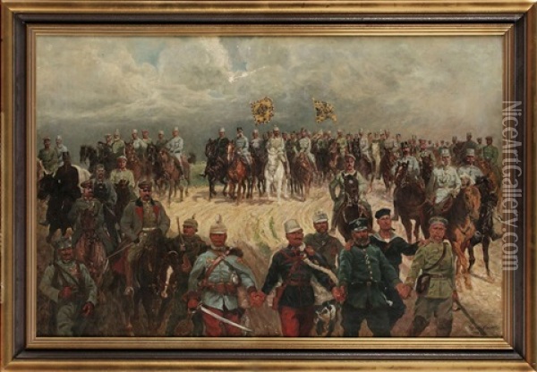 Imaginares Treffen Von Franz Joseph I. Und Wilhelm Ii Oil Painting - Ludwig Koch