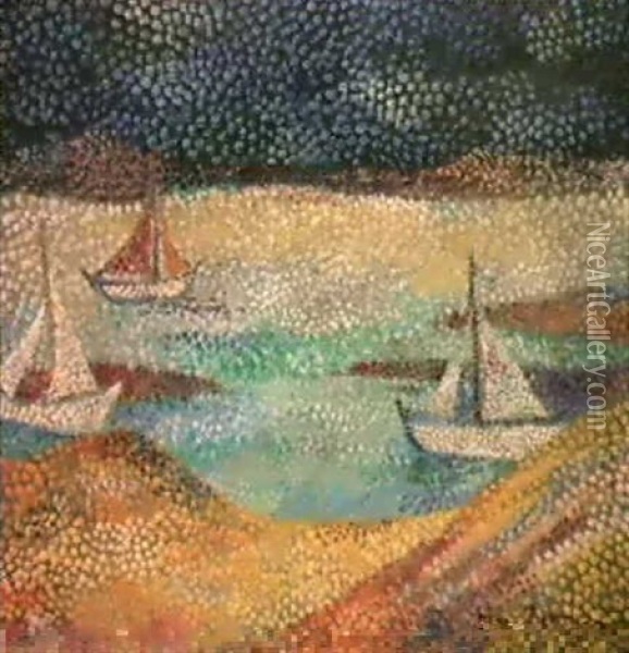 The Little Sailboats Oil Painting - Hippolyte Petitjean